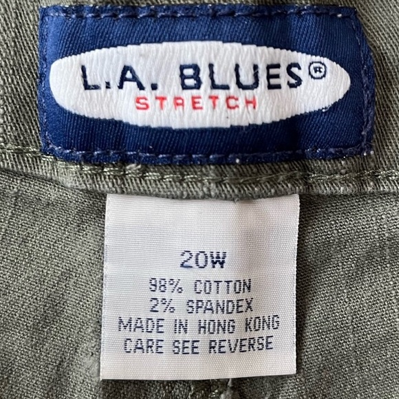 Soft Green Stretch Jeans L.A Blues Womens Plus Size 20 W Light Khaki Olive Green - Picture 9 of 12